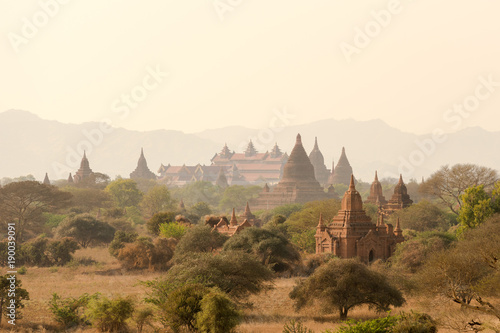 Pagoda landscape the plain of Bagan   Myanmar