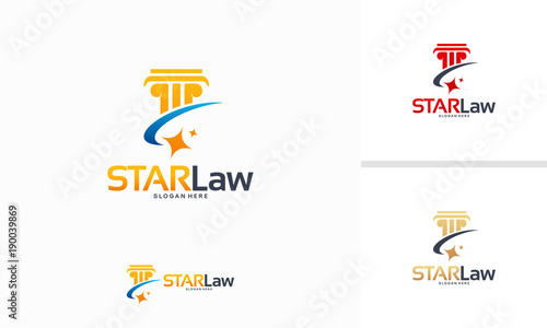 Star Law logo designs concept vector, Law  Shiny logo template