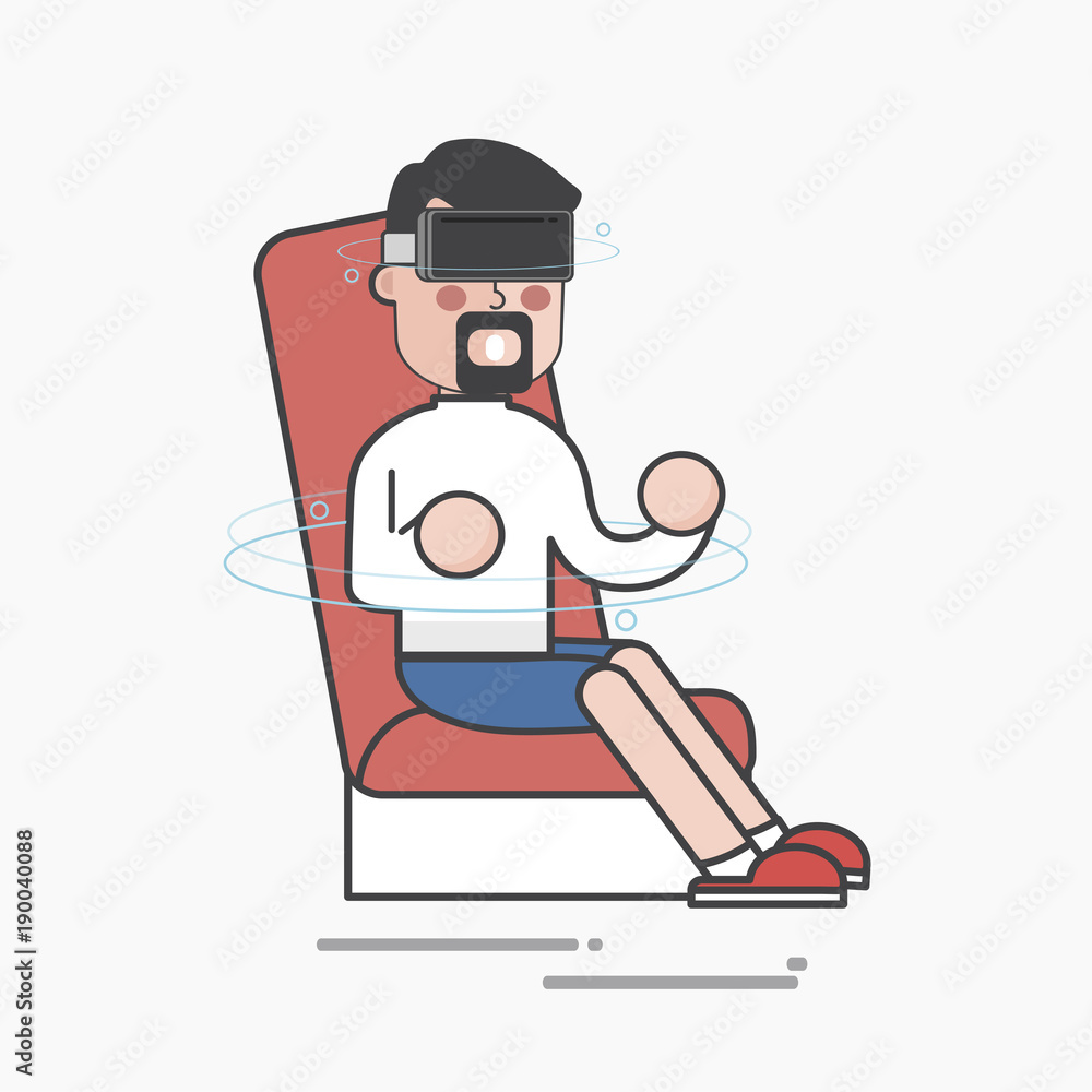 Illustration of people playing vr headset