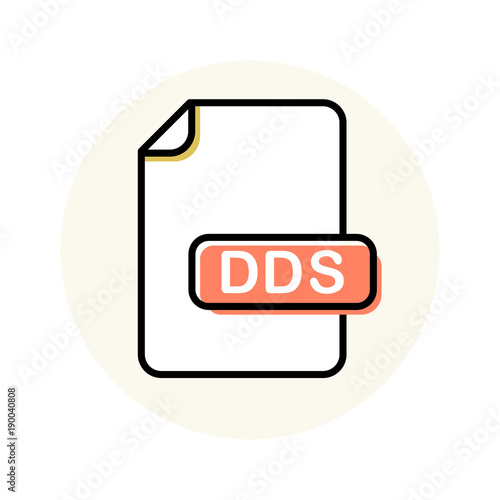 DDS file format, extension color line icon