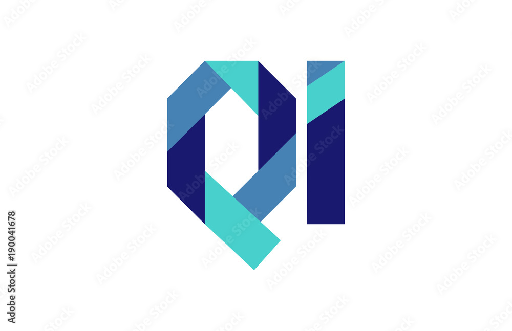 Fototapeta premium QI Ribbon Letter Logo 