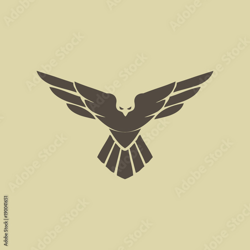 Eagle logo, flying hawk, falcon wing logo vector element