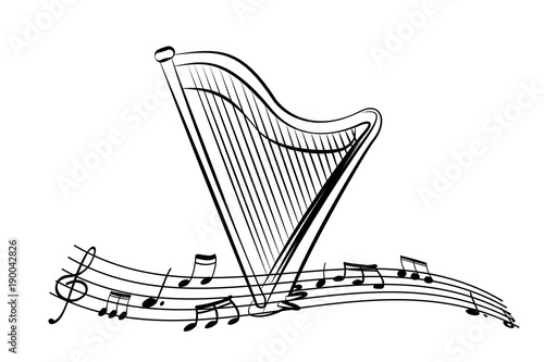 Harp in the sheet music.