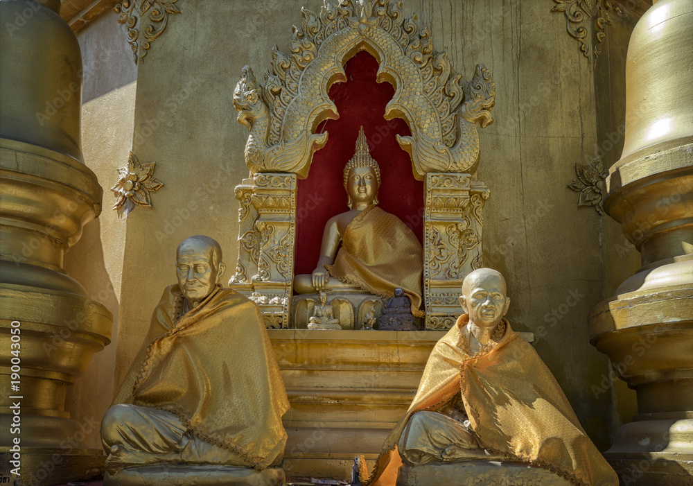 Statues at a Buddhist temple near Chiang Rai Thailand