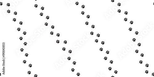Dog Paw Seamless vector Pattern foot print cat paw isolated walk white