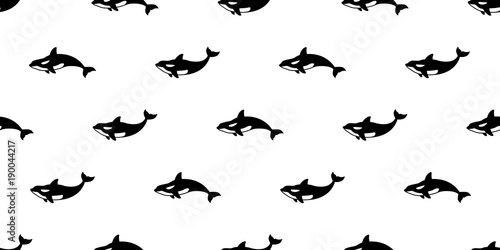 whale seamless pattern vector dolphin shark fish isolated ocean sea wallpaper background