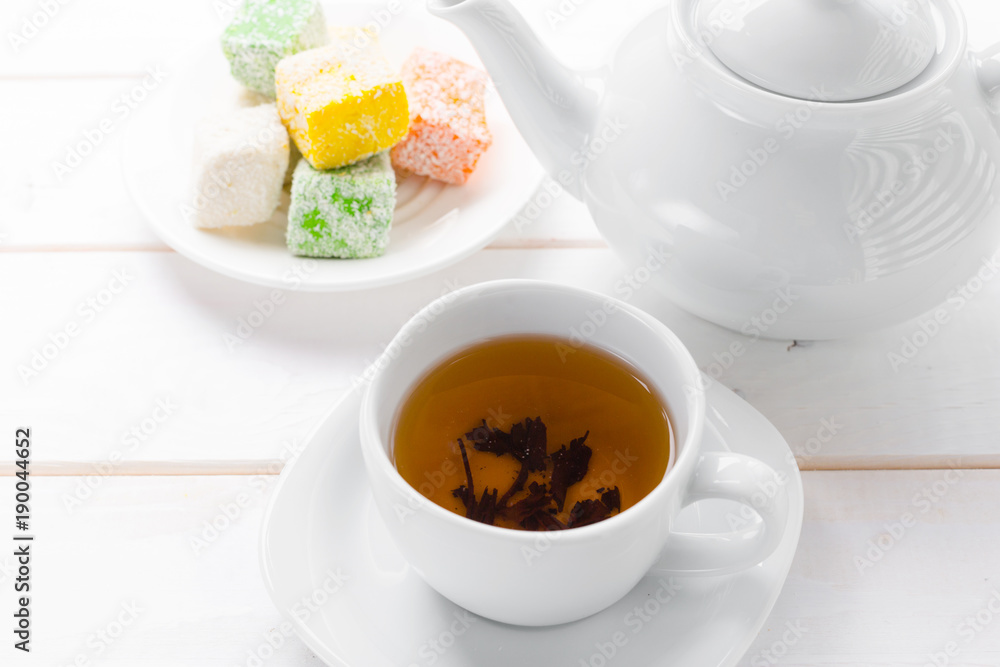 tea on the wooden table tea on the wooden table
