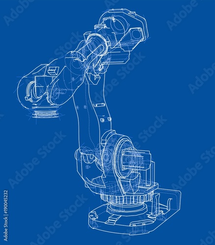 Industrial robot manipulator. Vector image