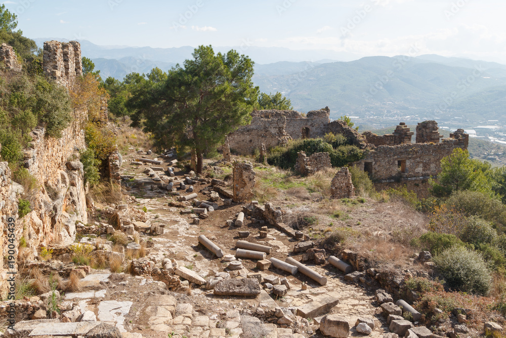 Ruins of the ancient town Syedra (Siedra), near Analya, Turkey