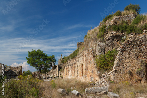 Ruins of the ancient town Syedra (Siedra), near Analya, Turkey photo