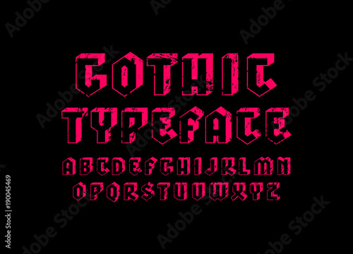 Decorative sans serif bulk font in gothic style