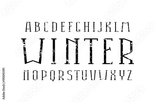 Decorative serif font. Thin line typeface