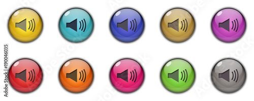 Speaker icons and buttons Multicolor