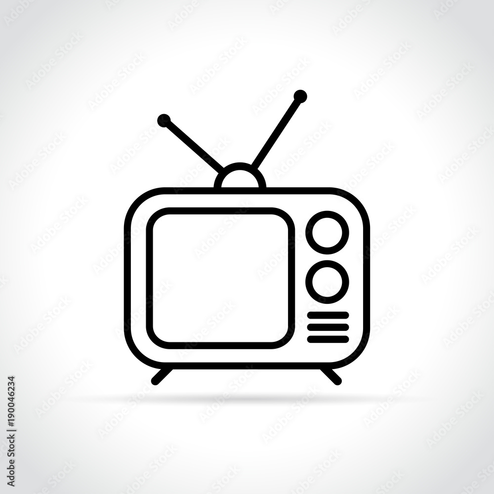 retro tv icon on white background retro tv icon on white background