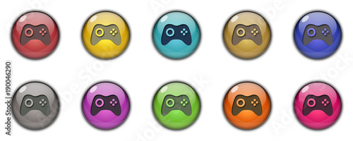 Game Joypad Buttons and Icons 3D Multicolor
