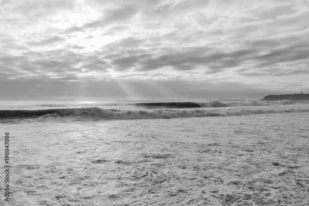 Ocean Waves Sunrise Durban Vintage