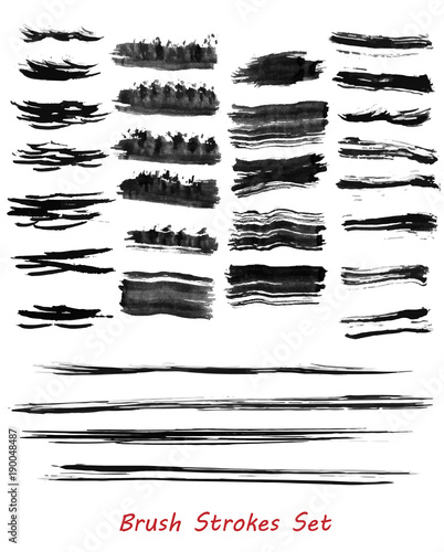 Wallpaper Mural Grungy brush strokes set over white background. Elements for your work and design. Eps10 Torontodigital.ca