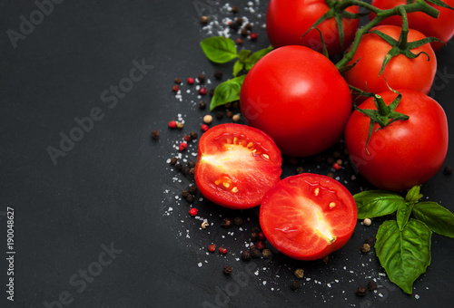 Fresh tomatoes on a table