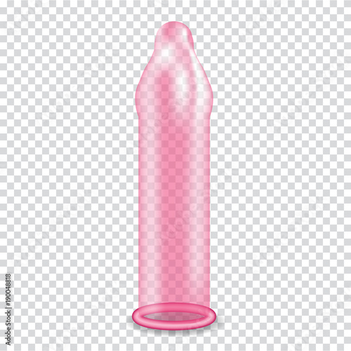 Realistic Condom  isolated on transparent background. Vector illustration.