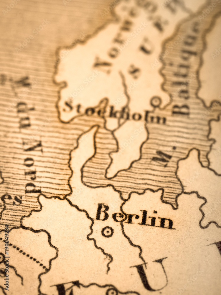 古い世界地図　ベルリン