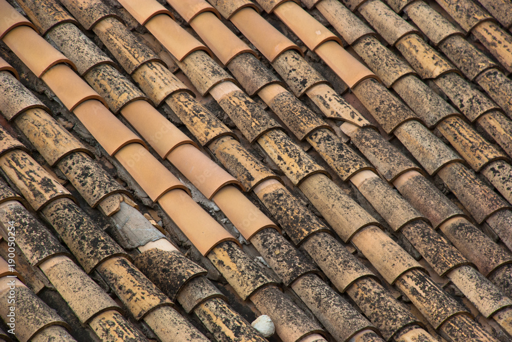 Old tile roof. Rooftop background.Architecture pattern. Old tile roof. Rooftop background.Architecture pattern.