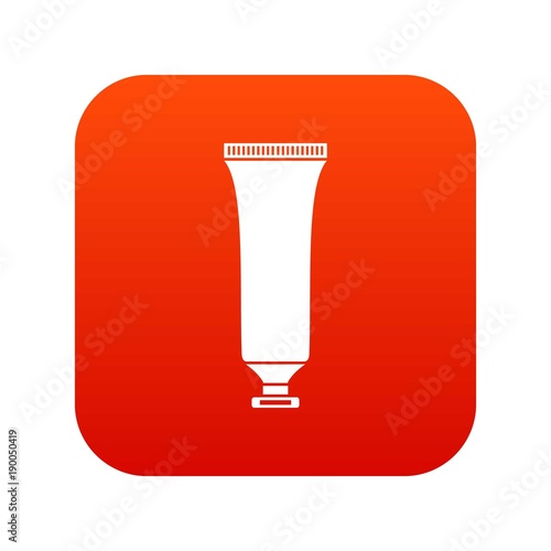 Cosmetic tube icon digital red