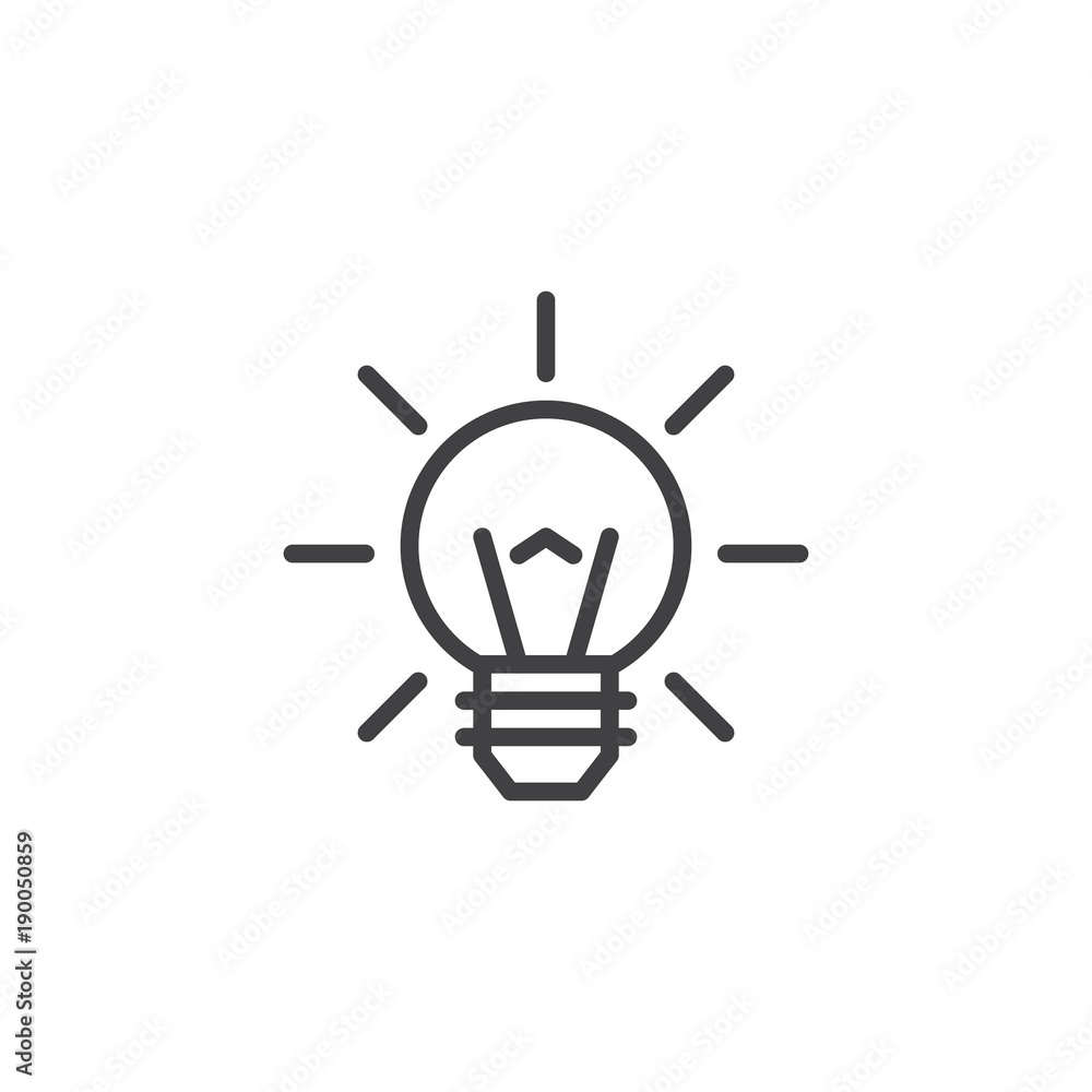 Light bulb line icon, outline vector sign, linear style pictogram isolated on white. Idea symbol, logo illustration. Editable stroke Light bulb line icon, outline vector sign, linear style pictogram isolated on white. Idea symbol, logo illustration. Editable stroke
