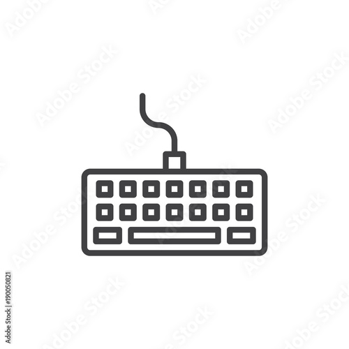 Computer keyboard line icon, outline vector sign, linear style pictogram isolated on white. Keypad symbol, logo illustration. Editable stroke