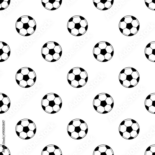 Black and white simple soccer balls seamless pattern, vector © natalyon