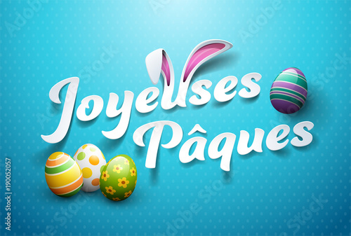 Obraz na płótnie Joyeuses Pâques w salonie