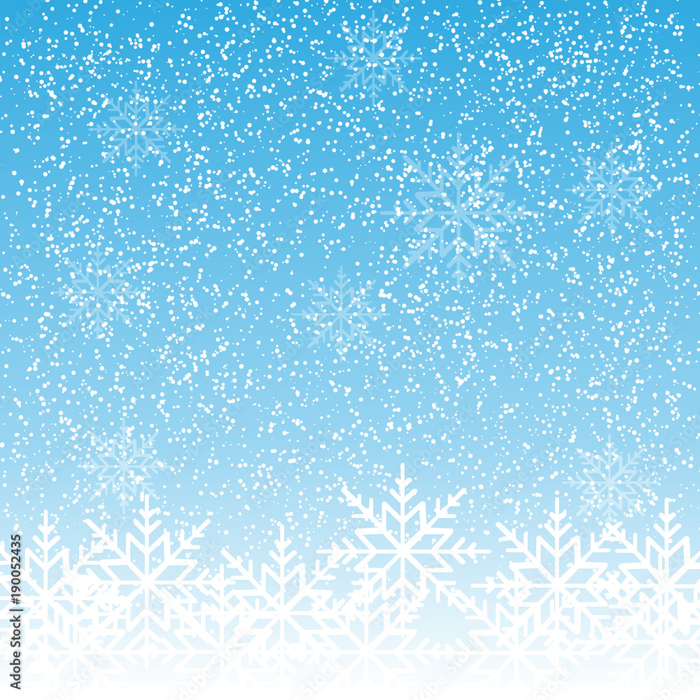 Snowflakes on a blue bokeh background Vektor.