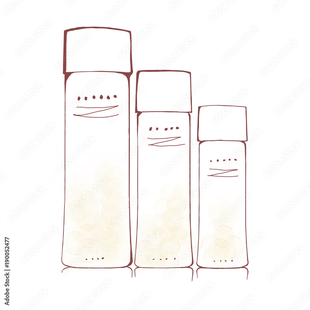 美容化粧品ボトル３点 白背景 ボトルのイラスト素材 Stock Illustration Adobe Stock