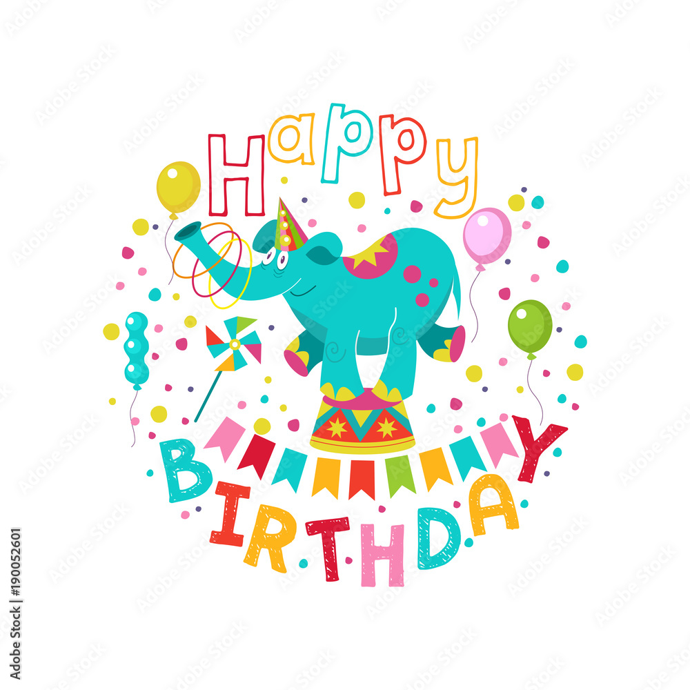 Happy birthday. Vector greeting card Happy birthday. Vector greeting card