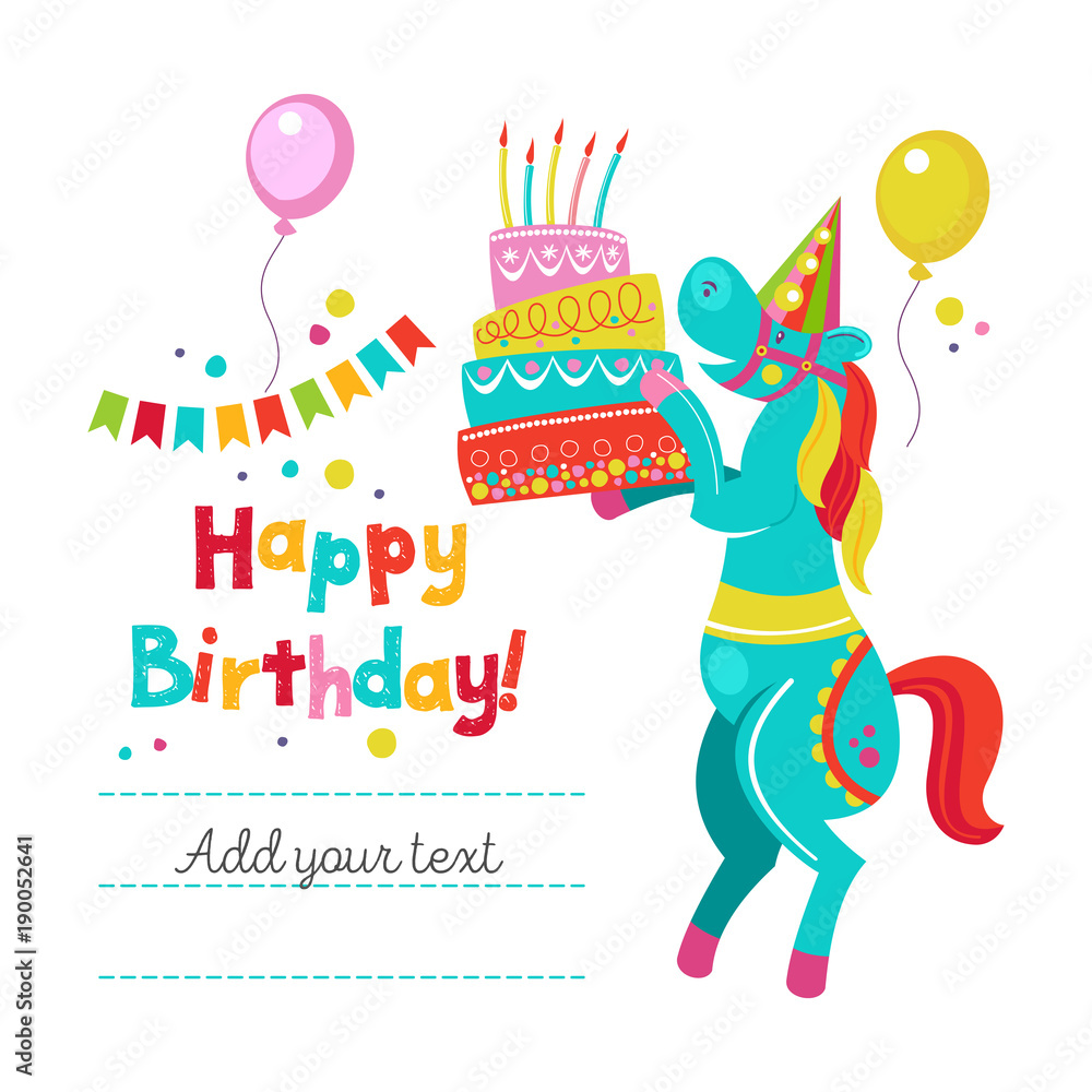 Happy birthday. Vector greeting card