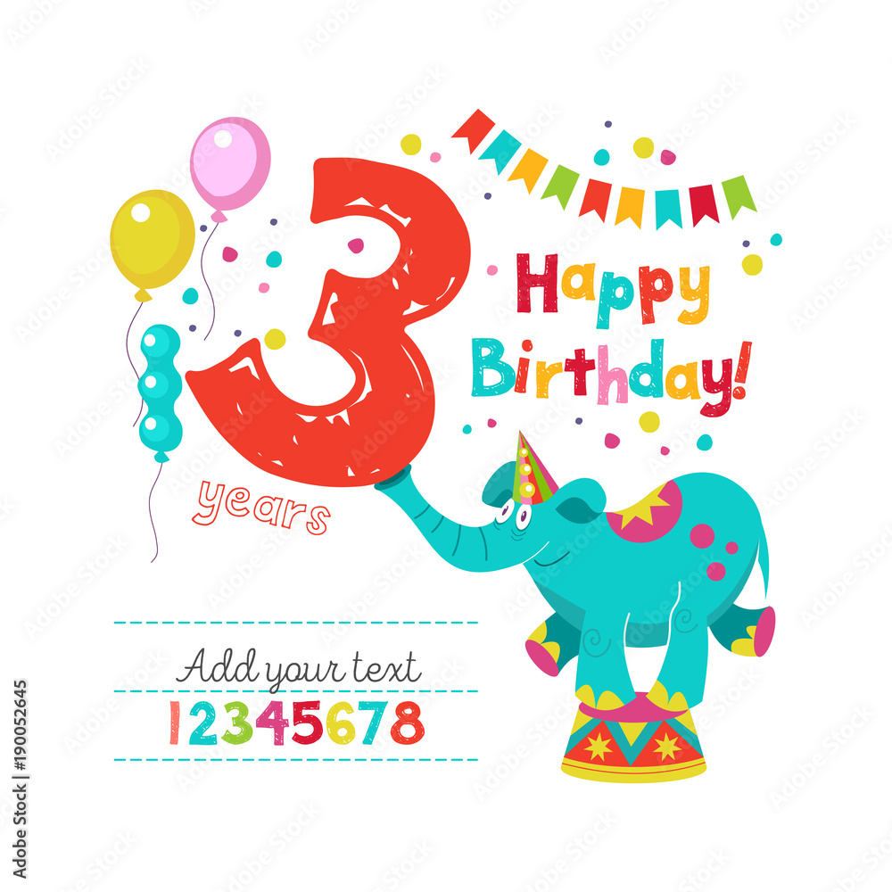 Happy birthday. Vector greeting card Happy birthday. Vector greeting card
