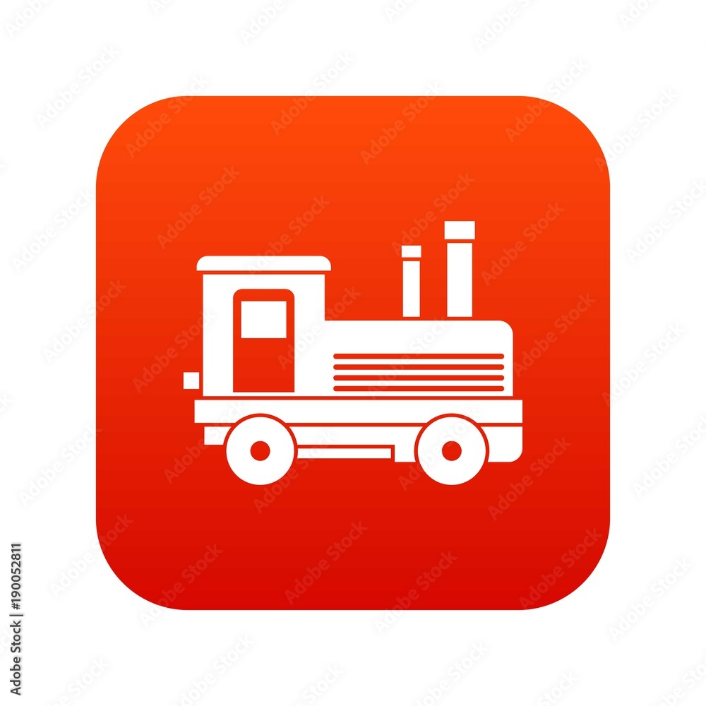 Locomotive icon digital red Locomotive icon digital red