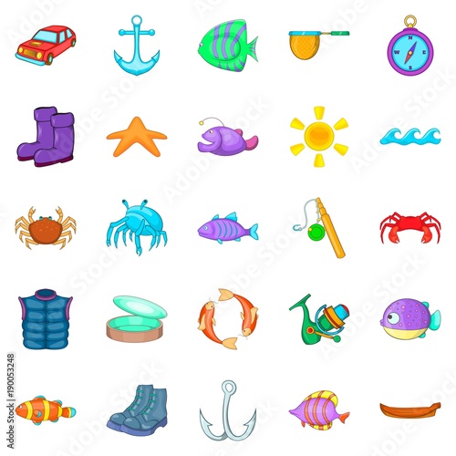 Hook icons set, cartoon style © ylivdesign