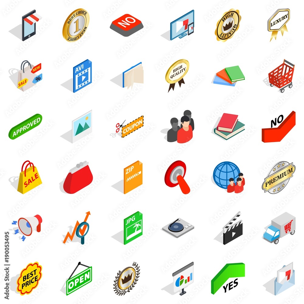 Exchange icons set, isometric style Exchange icons set, isometric style