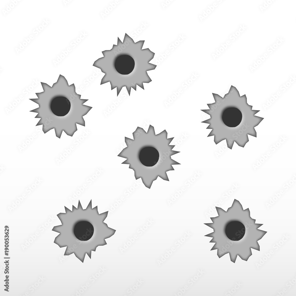 Metal bullet hole vector illustration