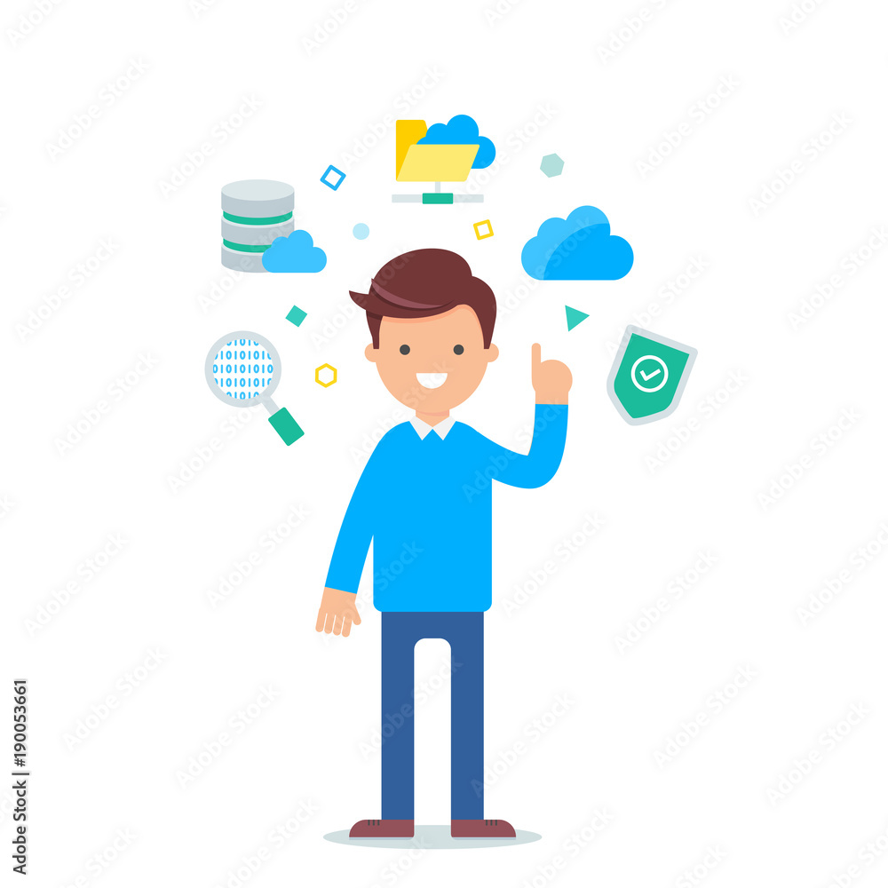 Cloud storage and computing vector illustration Cloud storage and computing vector illustration