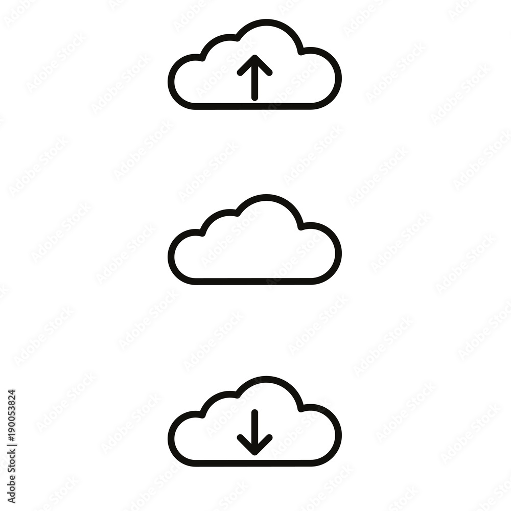 clouds line icon. Upload download line icons for mobile apps clouds line icon. Upload download line icons for mobile apps