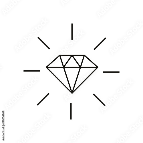 Diamond line icon. Shining diamond sign icon. logo