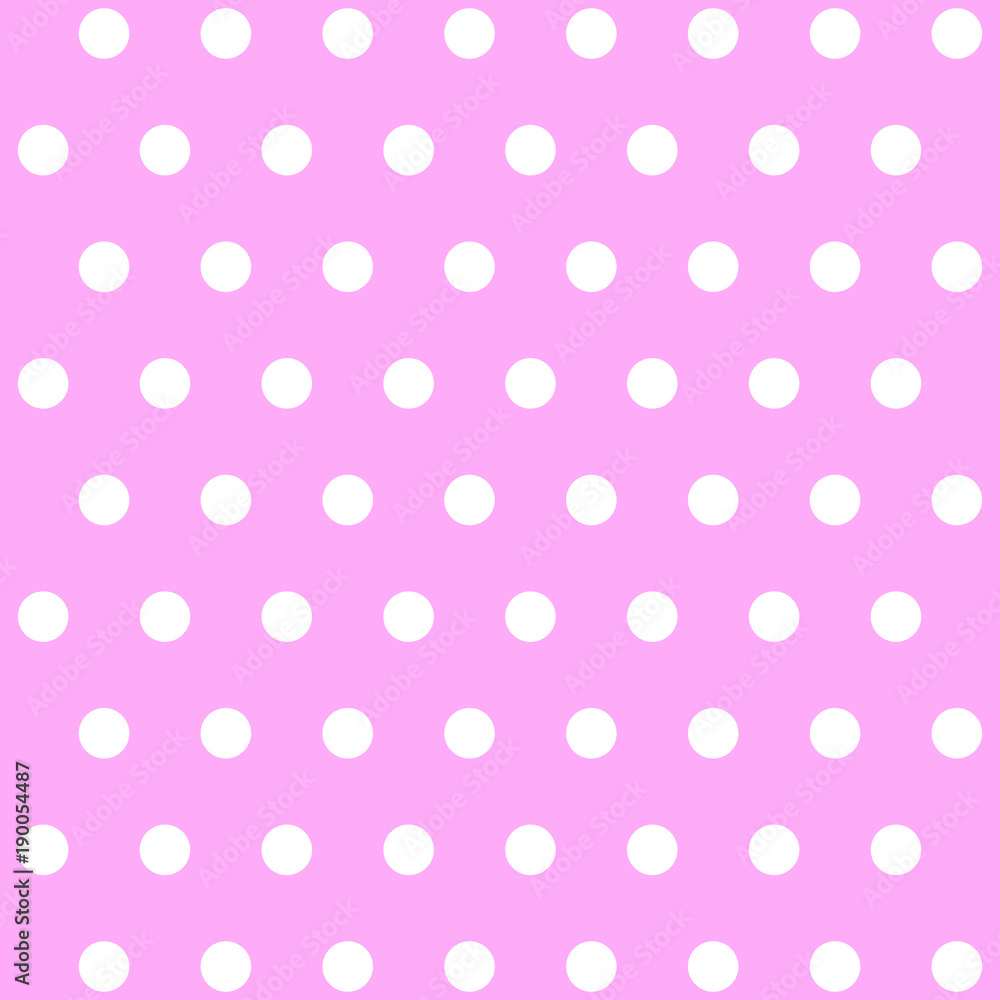 Pink with white dots. Pattern with white dots on the pink background Pink with white dots. Pattern with white dots on the pink background