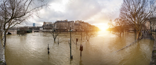 Flood of the Seine 2018 in Paris France