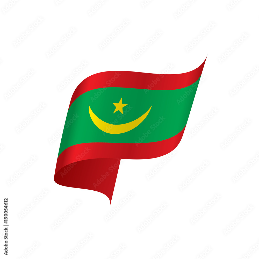 Obraz premium Mauritania flag, vector illustration