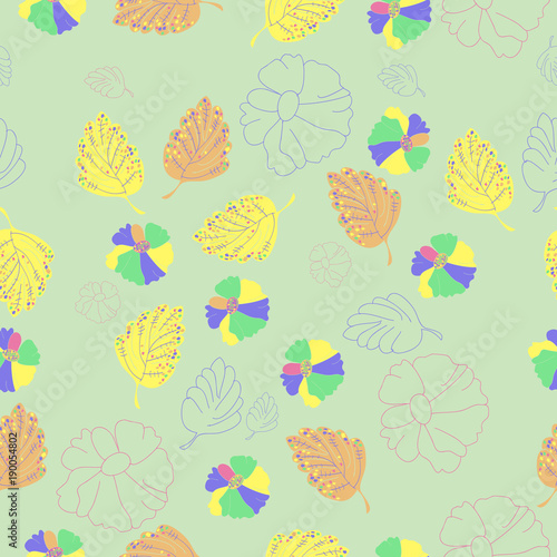 Floral seamless pattern . Hand drawn.