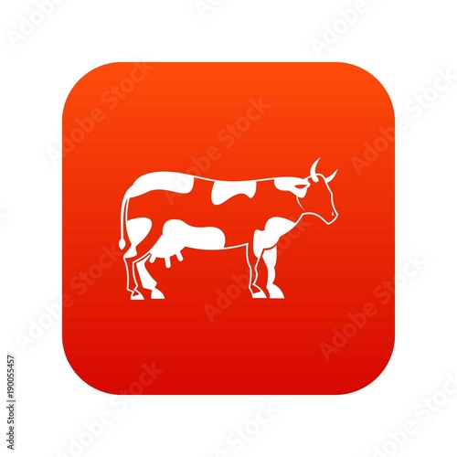 Cow icon digital red