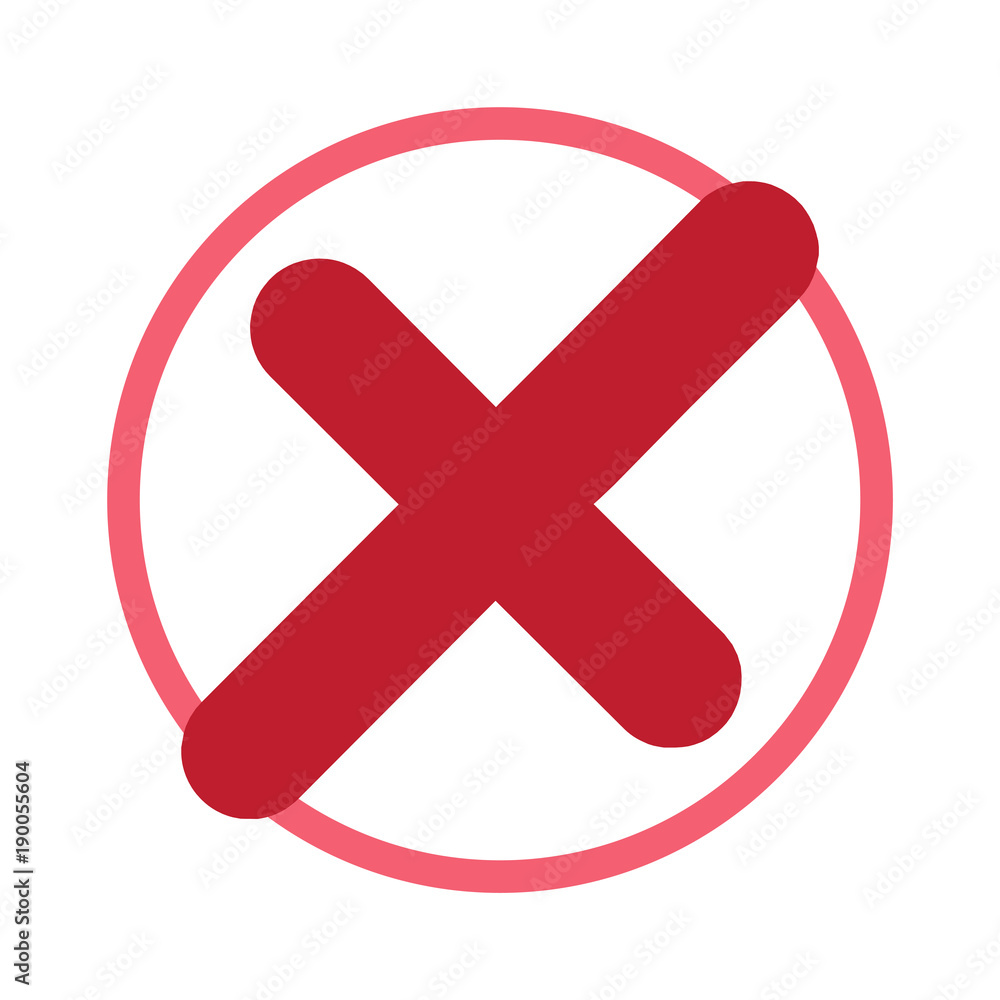 Check cross mark in red circle. Vector illustration. Check cross mark in red circle. Vector illustration.