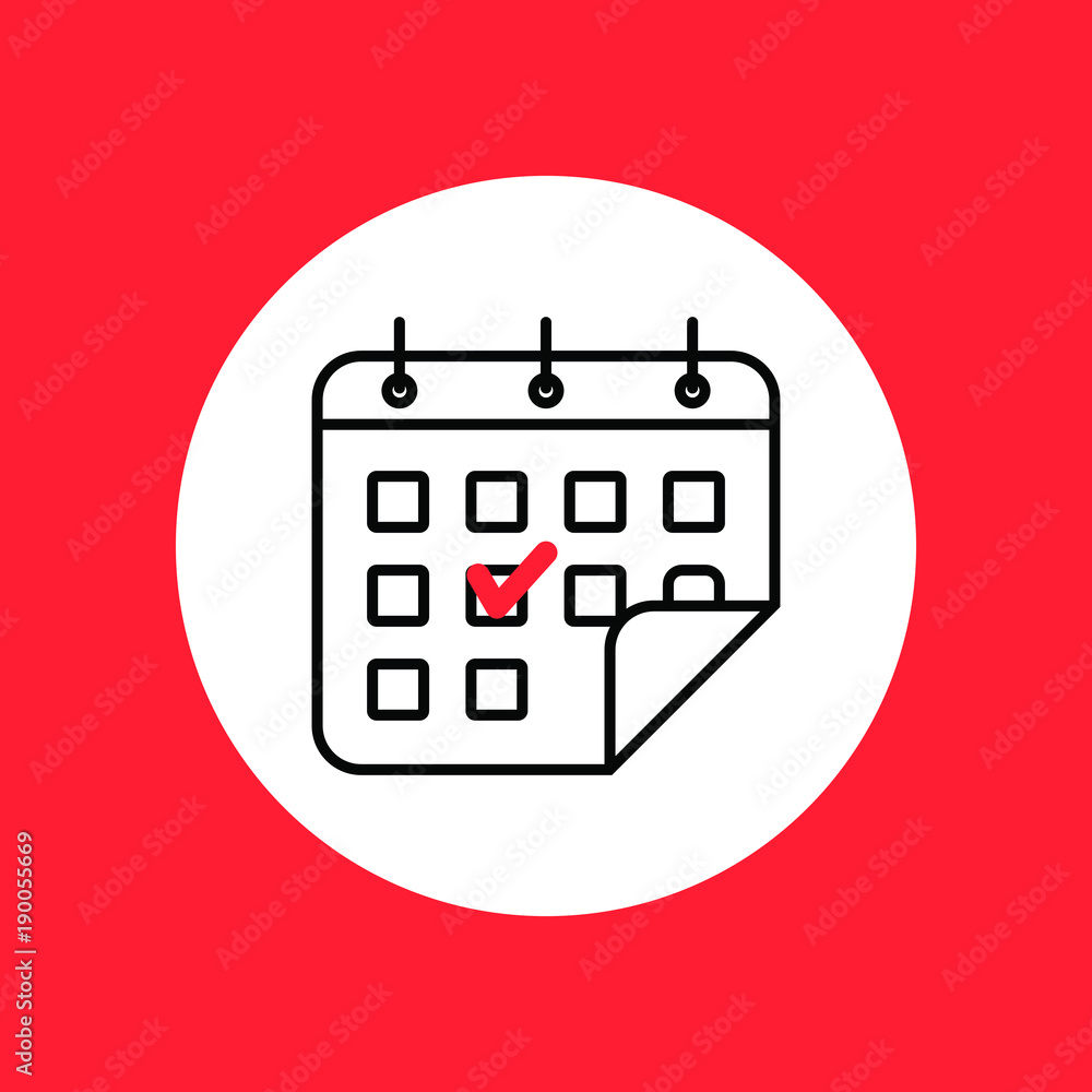 Calendar icon. Flat calendar sign. Calendar icon. Flat calendar sign.