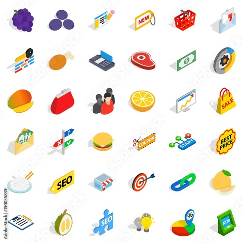 Suggestion icons set, isometric style